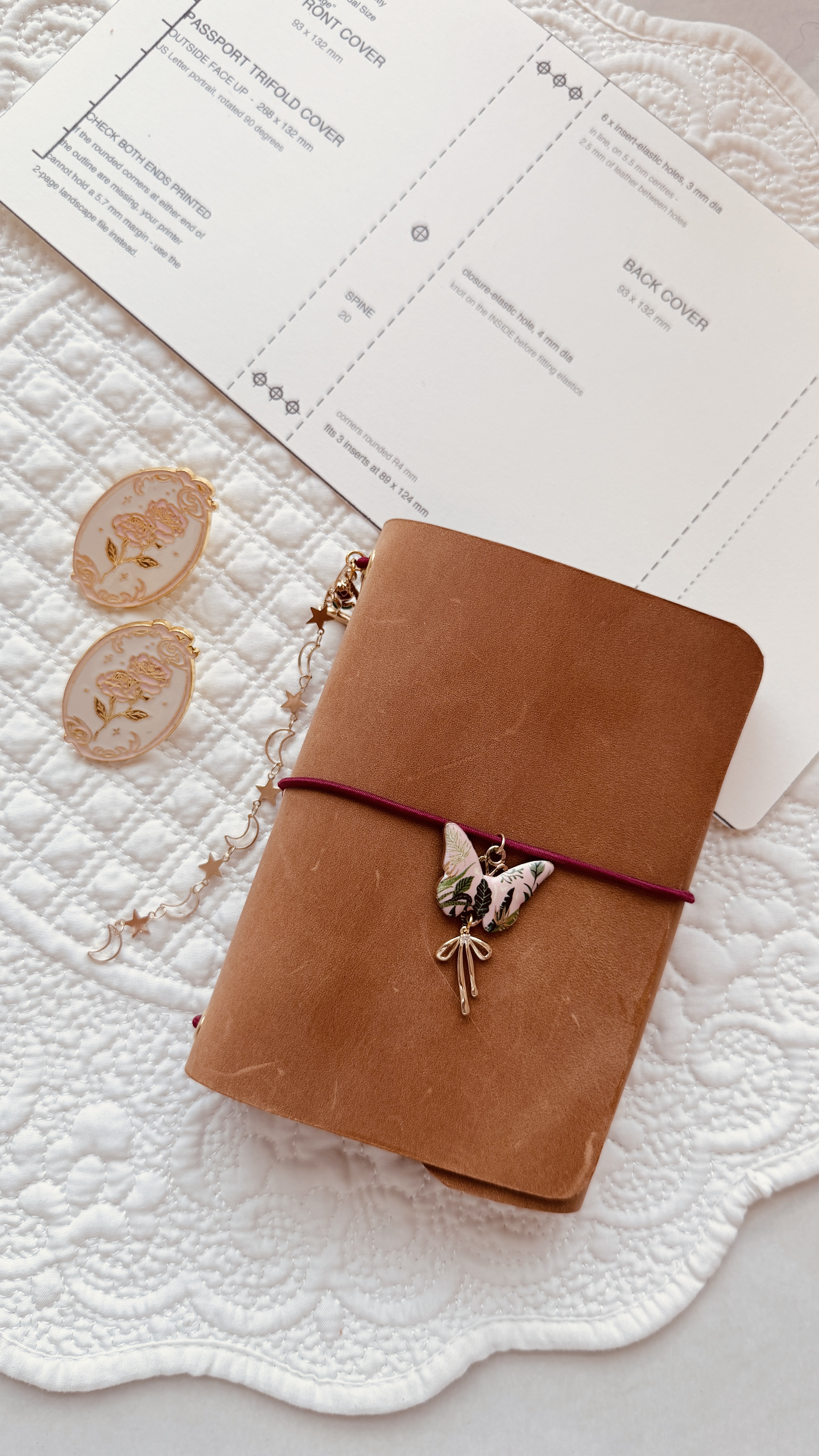 Leather Journal Cover Trifold - Passport Size
